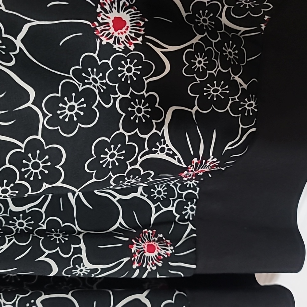 Venezia Black Floral Scoop Neck Blouse with Pink Centers - Picture 2 of 6